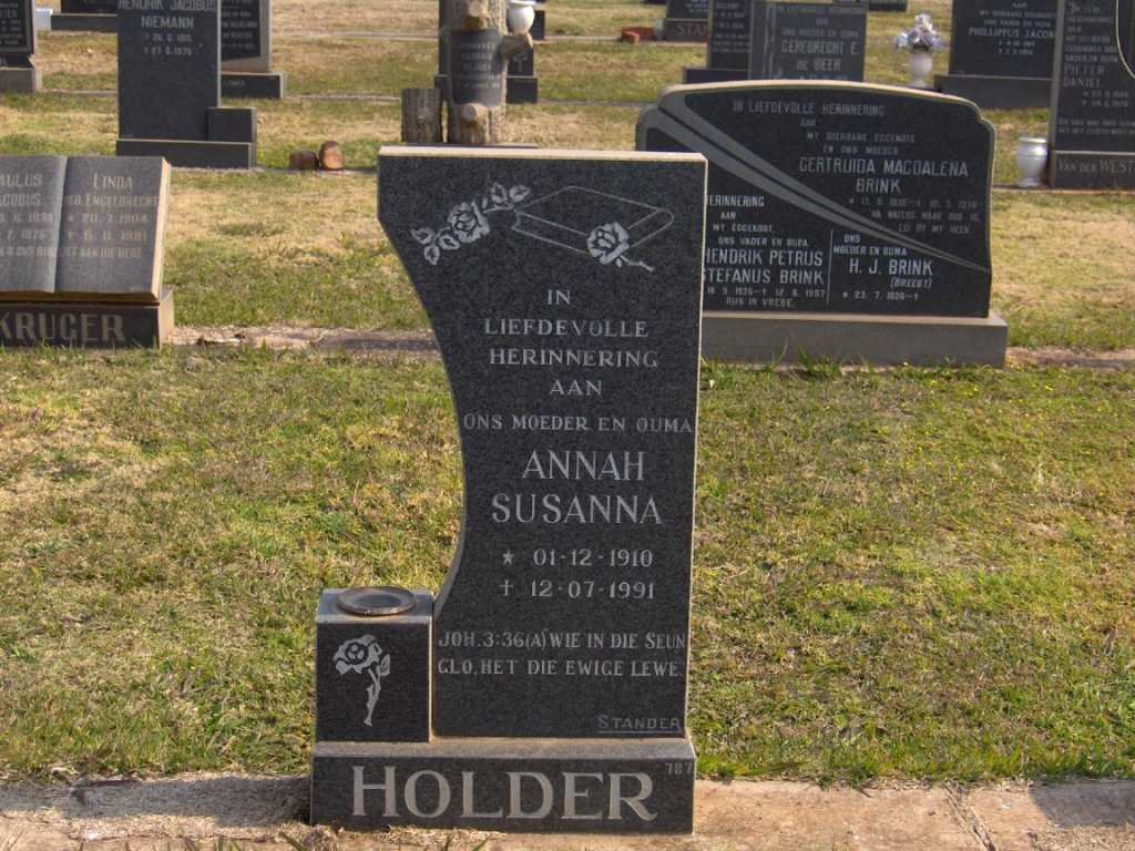 HOLDER Annah Susanna 1910-1991