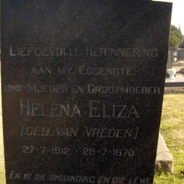 HOOD Helena Eliza nee VAN VREDEN 1912-1970