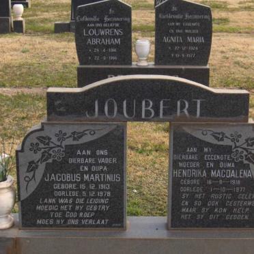 JOUBERT Jacobus Martinus 1913-1978 &amp; Hendrina Magdalena 1918-1977