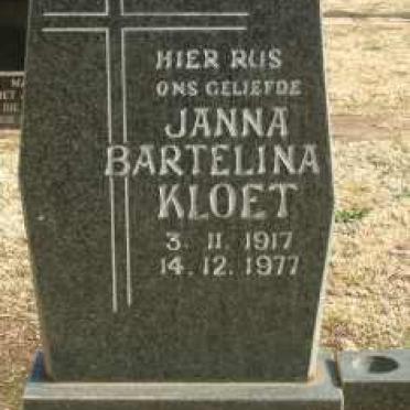 KLOET Janna Bartelina 1917-1977