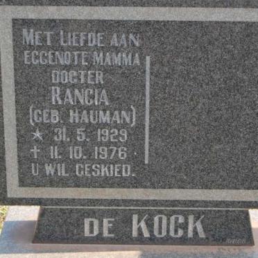 KOCK Rancia, de nee HAUMAN 1929-1976