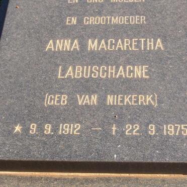 LABUSCHAGNE Anna Magaretha nee VAN NIEKERK 1912-1975