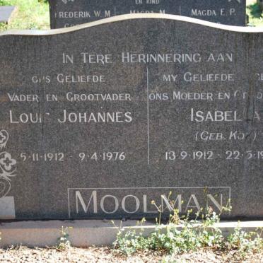 MOOLMAN Louis Johannes 1912-1976 &amp; Isabella KOK 1912-1971