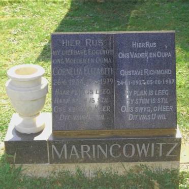 MARINCOWITZ Gustave Richmond 192?-1987 &amp; Cornelia Elizabeth 1934-1979