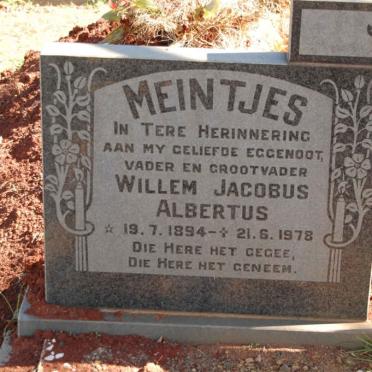 MEINTJES Willem Jacobus Albertus 1894-1978