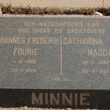 MINNIE Johannes Frederik Fourie 1890-1948 &amp; Catharina Magdalena 1897-1987