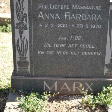 MARX Anna Barbara 1930-1970