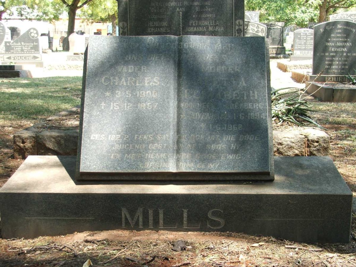 MILLS Charles 190?-1957 &amp; Aletta Elizabeth 1894-1968