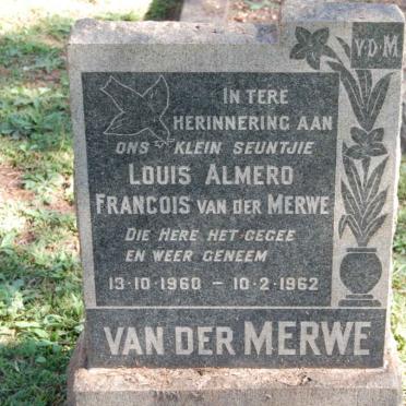 MERWE Louis Almero Francois, van der 1960-1962
