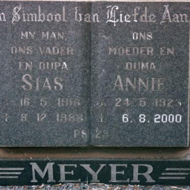 MEYER Sias 1918-1988 &amp; Annie 1923-2000