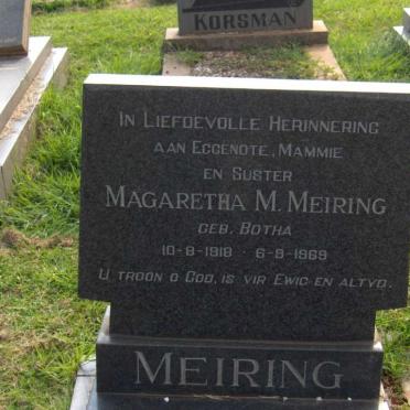 MEIRING Magaretha M. nee BOTHA 1918-1969