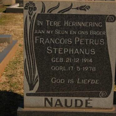 NAUDE Francois Petrus Stephanus 1914-1978