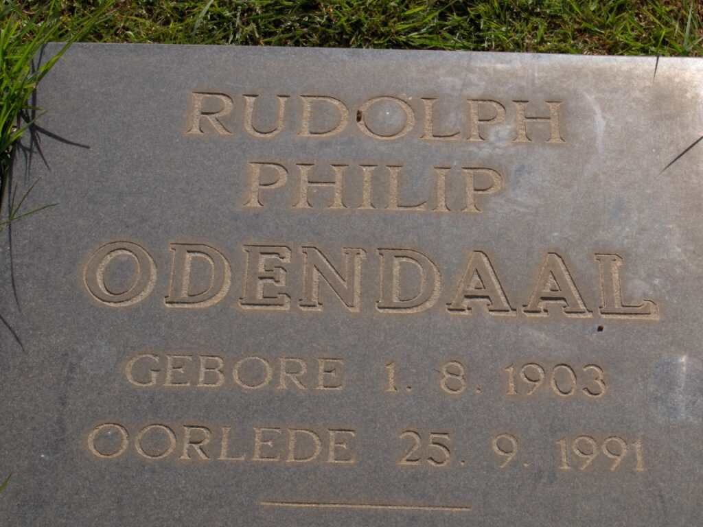 ODENDAAL Rudolph Philip 1903-1991