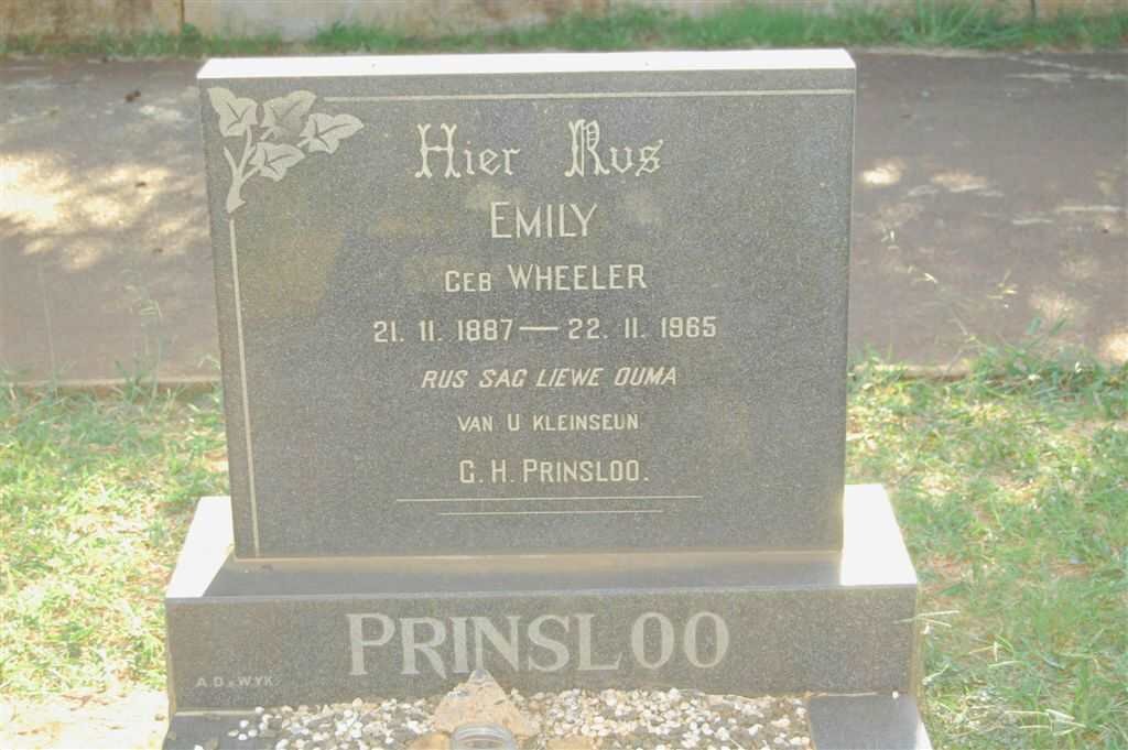 PRINSLOO Emily nee WHEELER 1887-1965