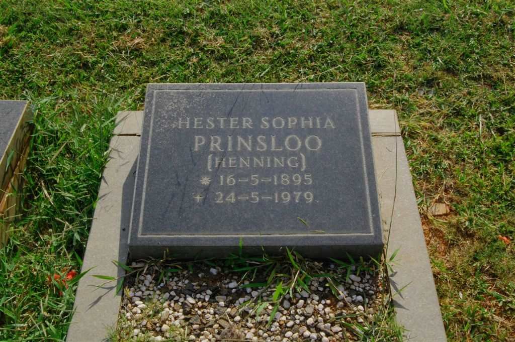 PRINSLOO Hester Sophia nee HENNING 1895-1979