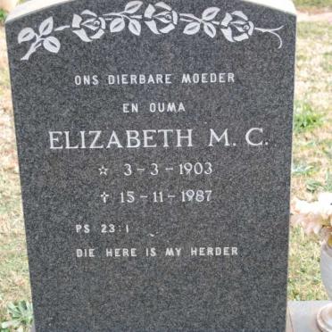 PLESSIS Elizabeth M.C., du 1903-1987