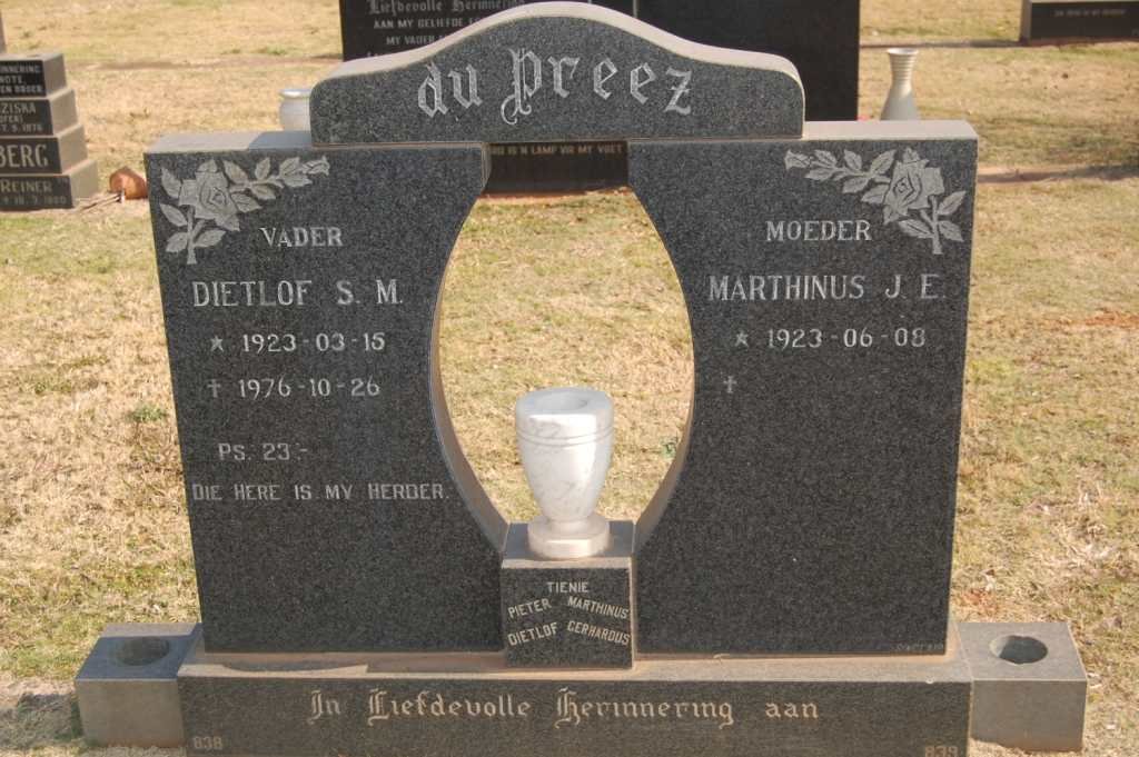 PREEZ Dietlof S.M., du 1923-1976 &amp; Marthinus J.E. 1923-