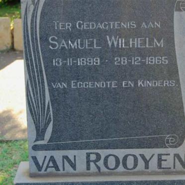 ROOYEN Samuel Wilhelm, van 1899-1965