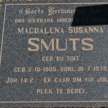 SMUTS Magdalena Susanna nee DU TOIT 1905-1970