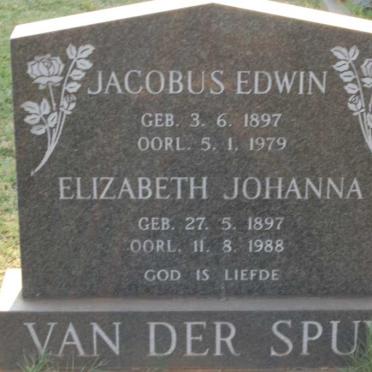 SPUY Jacobus Edwin, van der 1897-1979 &amp; Elizabeth Johanna 1897-1988