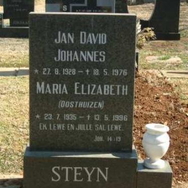 STEYN Jan David Johannes 1928-1976 &amp; Maria Elizabeth OOSTHUIZEN 1935-1996