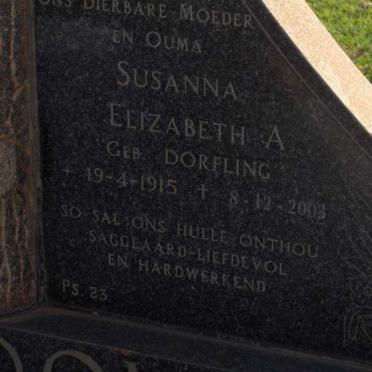 STRYDOM Susanna Elizabeth nee DORFLING 1915-2003