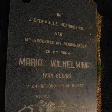 SCHIEKE Maria Wilhelmina nee VAN BLERK 1903-1990 :: GOOSEN Aletta Maria 1926-2002