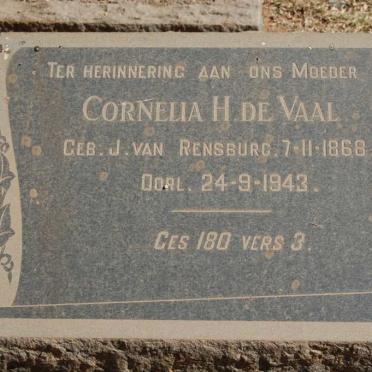 VAAL Cornelia H., de nee J. VAN RENSBURG 1868-1943