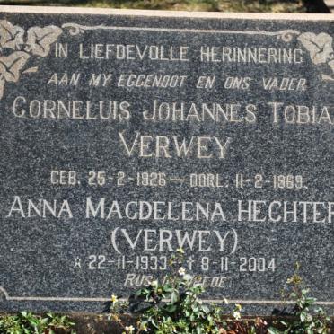 VERWEY Cornelius Johannes Tobias 1926-1969 &amp; Anna Magdalena HECHTER 1933-2004
