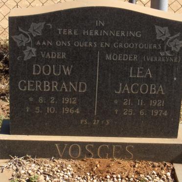 VOSGES Douw Gerbrand 1912-1964 &amp; Lea Jacoba 1921-1974