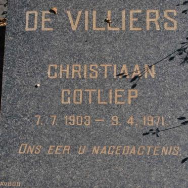 VILLIERS Christiaan Gotliep, de 1903-1971