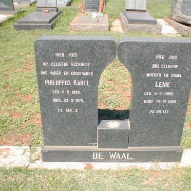 WAAL Philuppus Karel, de 1898-1975 &amp; Lenie 1908-1989