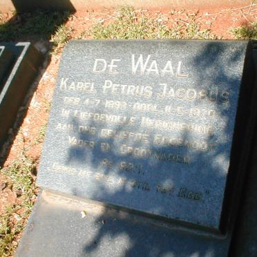 WAAL Karel Petrus Jacobus, de 1893-1970