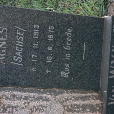 WYK Agnes, van nee SACHSE 1913-1976