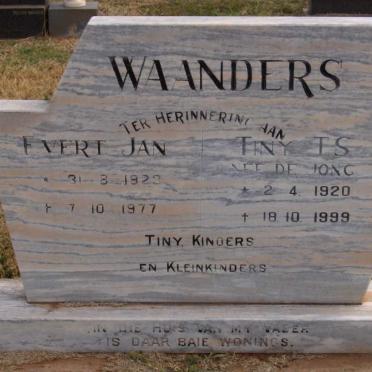 WAANDERS Evert Jan 1923-1977 &amp; Tiny T.S. DE JONG 1920-1999