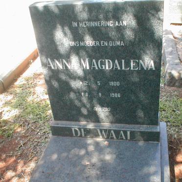 WAAL Anna Magdalena, de 1900-1986
