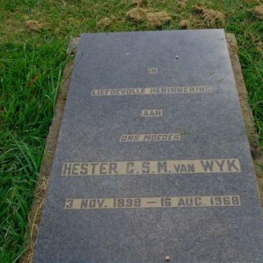 WYK Hester C.S.M., van 1898-1968