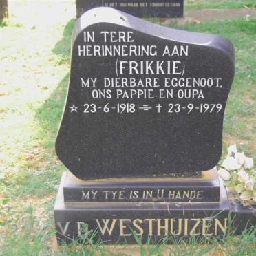 WESTHUIZEN Frikkie, v.d. 1918-1979