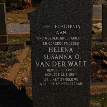 WALT Helena Susanna O. , van der 1905-1984