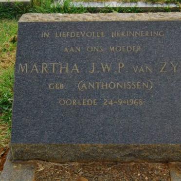 ZYL Martha J.W.P., van nee ANTHONISSEN -1968