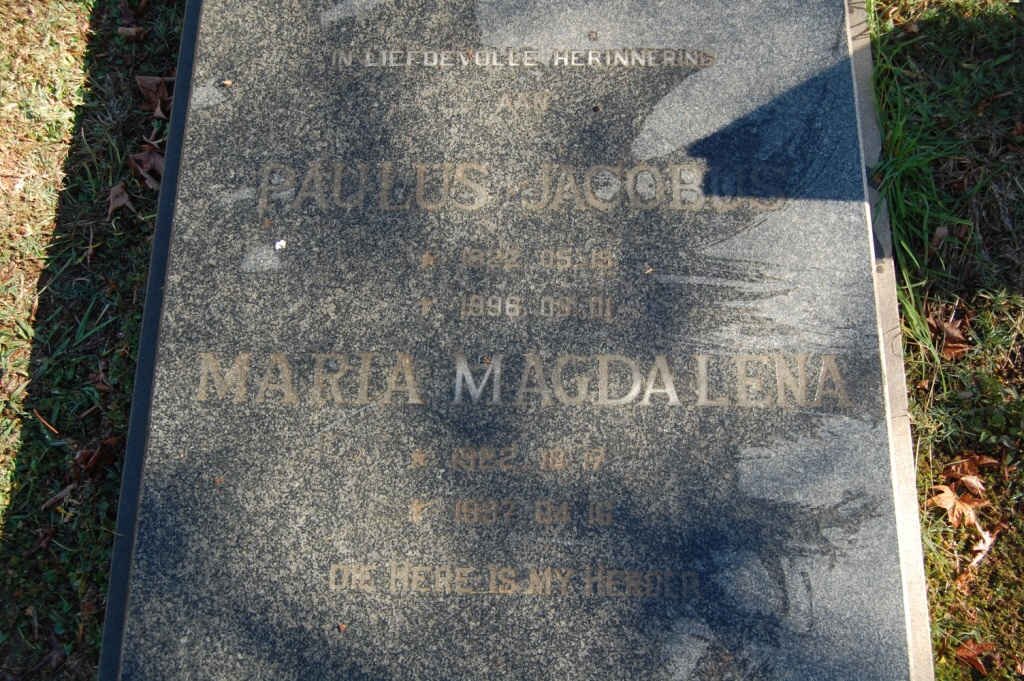 ? Paulus Jacobus 1922-1996 &amp; Maria Magdalena 1922-1997