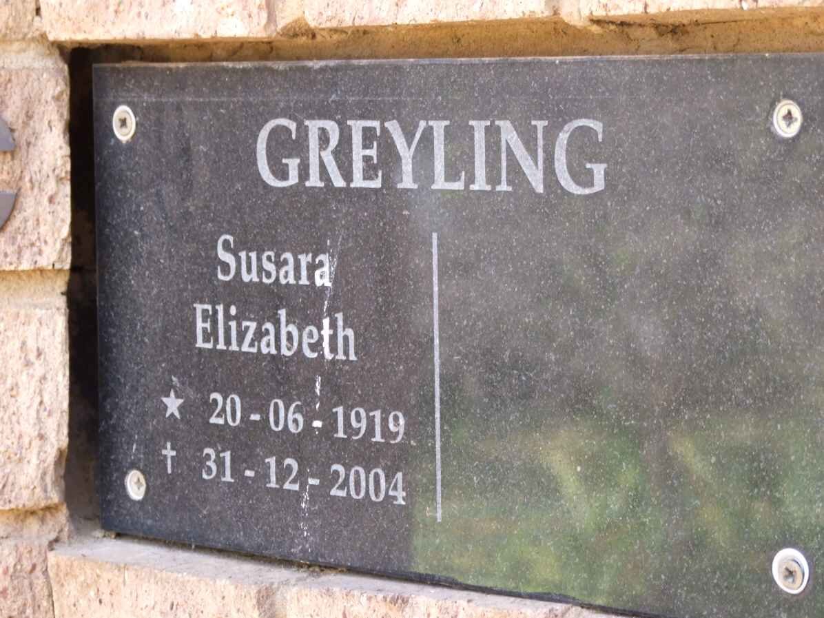 GREYLING Susara Elizabeth 1919-2004
