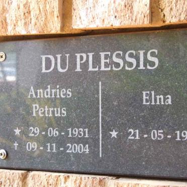 PLESSIS Andries Petrus, du 1931-2004 &amp; Elna 1936-