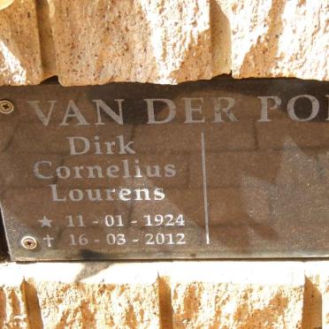 POEL Dirk Cornelius Lourens, van der 1924-2012