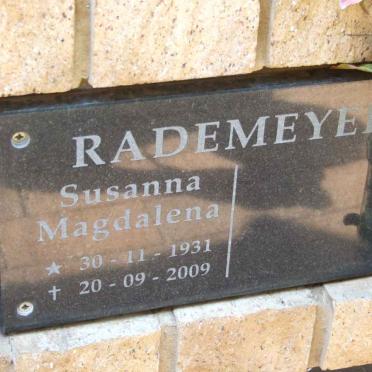 RADEMEYER Susanna Magdalena 1931-2009
