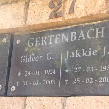 GERTENBACH Gideon G. 1924-2003 &amp; J.C. 1931-2004