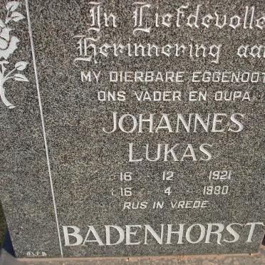 BADENHORST Johannes Lukas 1921-1980