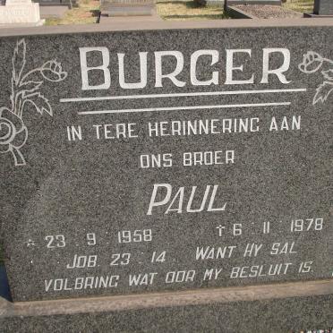 BURGER Paul 1958-1978