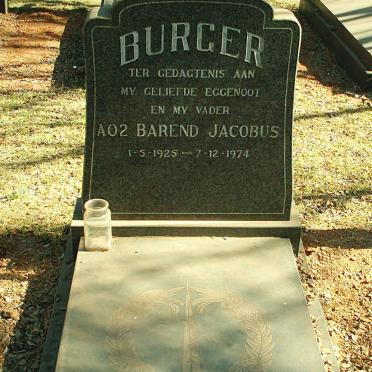 BURGER Barend Jacobus 1925-1974