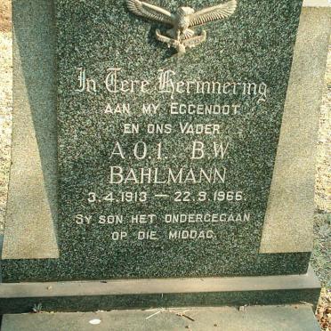 BAHLMANN B.W. 1913-1966